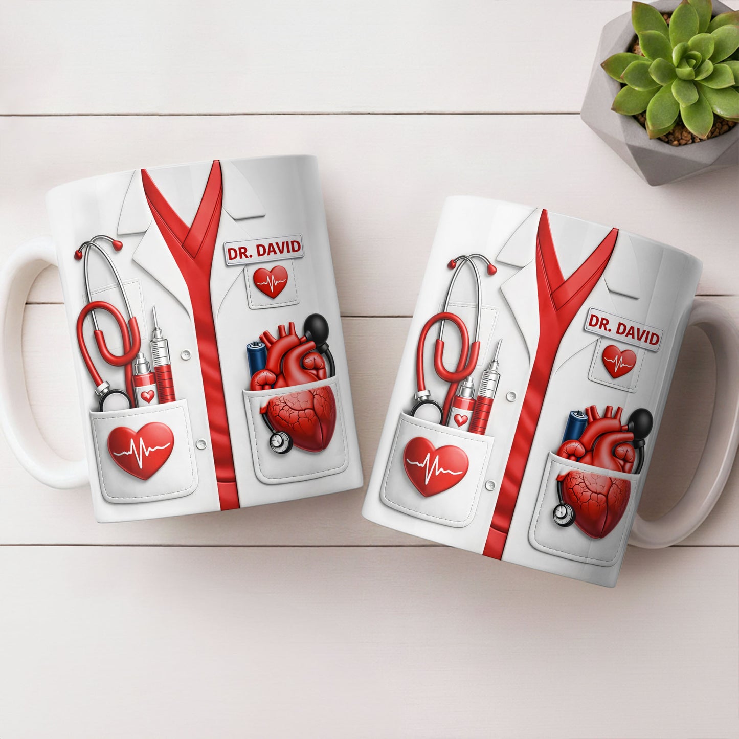 To My Favorite Doctor Highlighting Medical Tools and Heartbeat