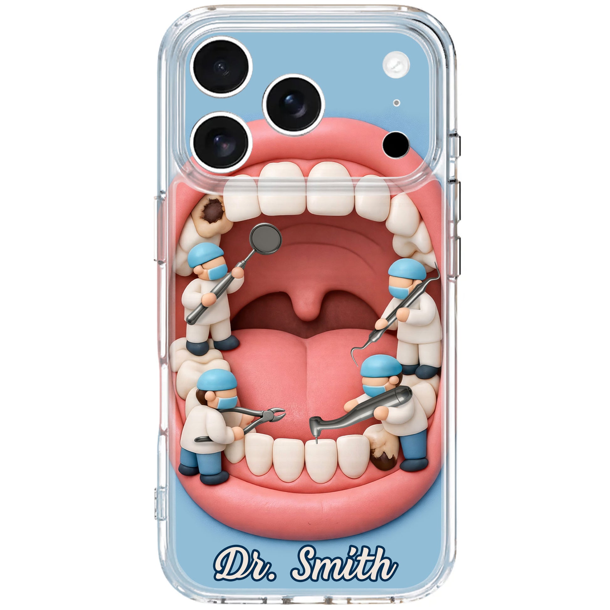 Unique Dentist-Themed Design With Teeth And Dental Tools