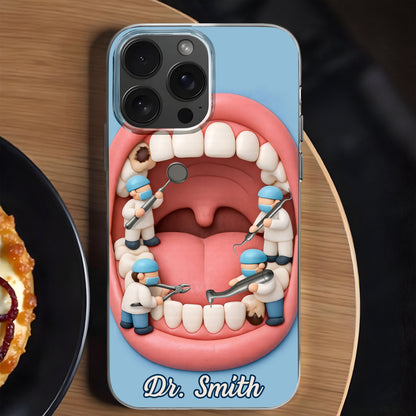 Unique Dentist-Themed Design With Teeth And Dental Tools