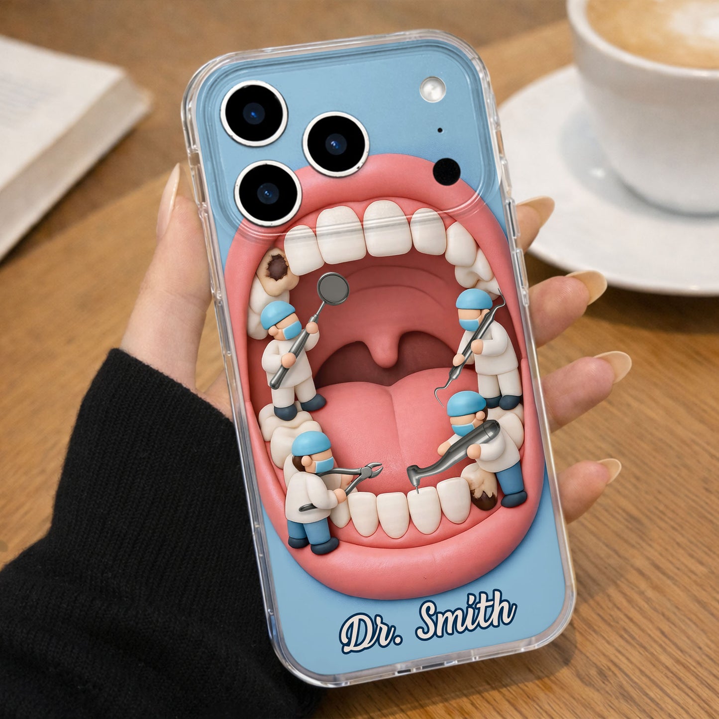 Unique Dentist-Themed Design With Teeth And Dental Tools