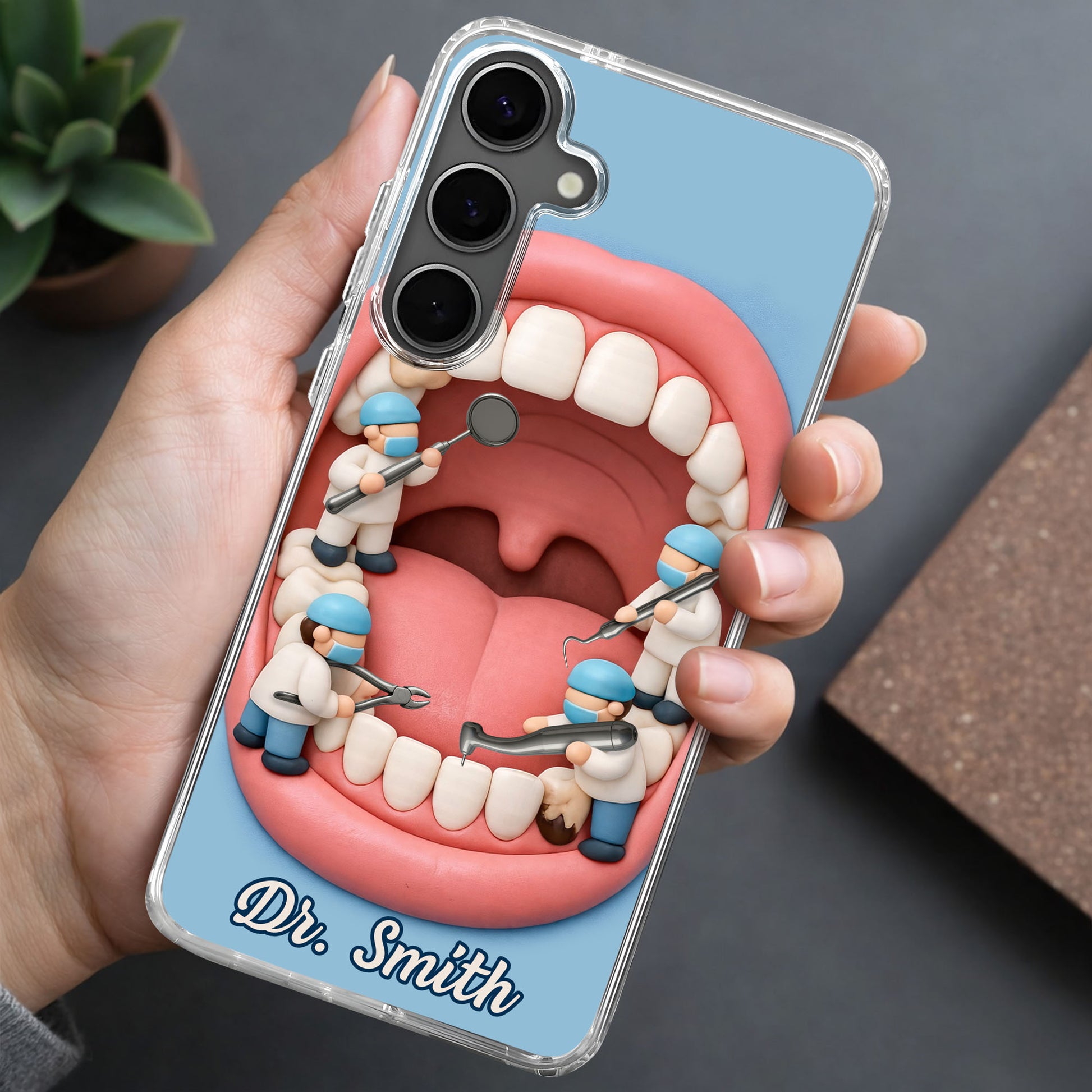 Unique Dentist-Themed Design With Teeth And Dental Tools