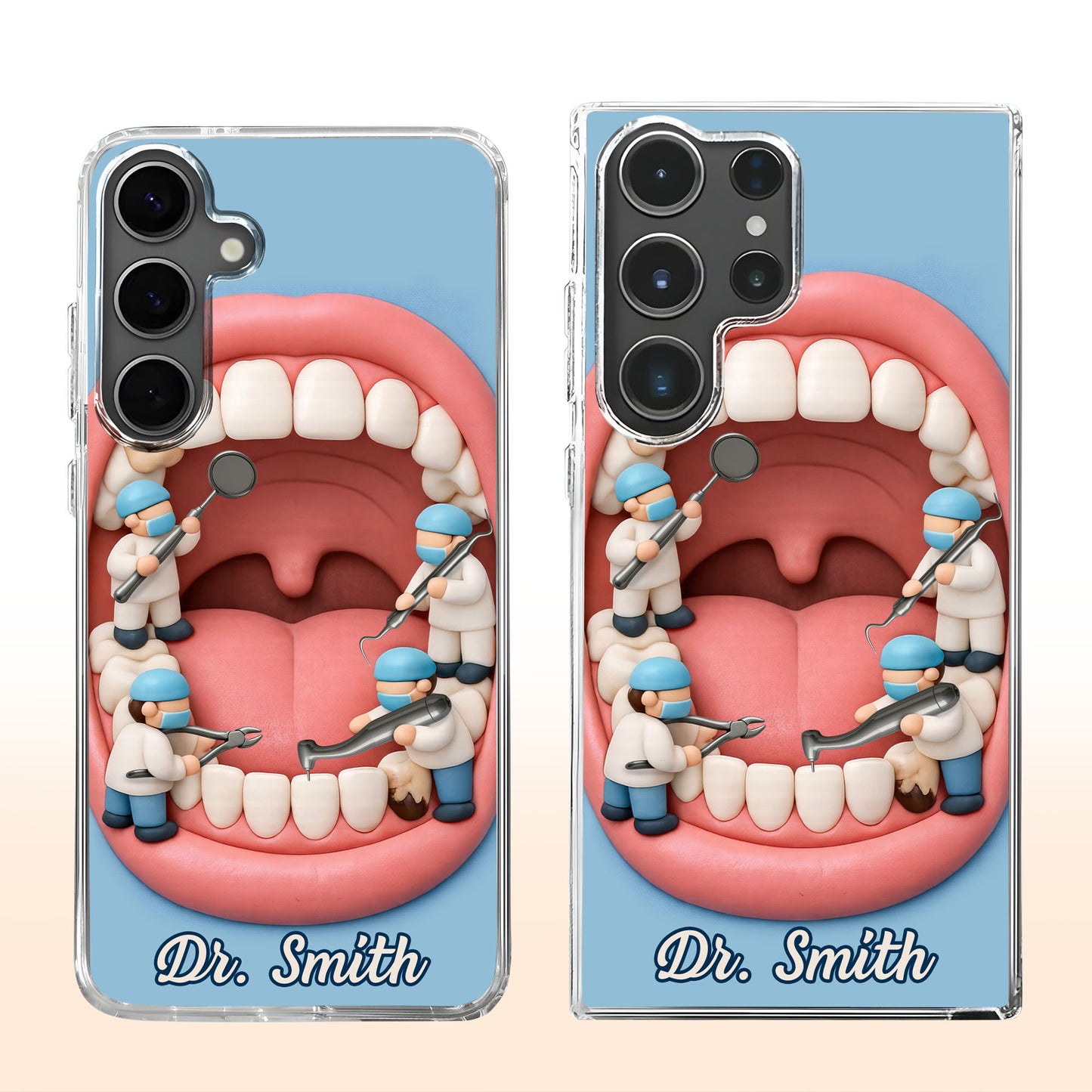 Unique Dentist-Themed Design With Teeth And Dental Tools