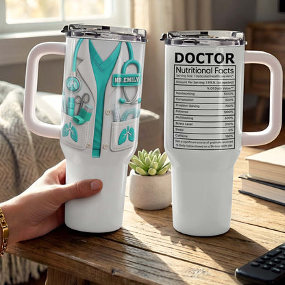 Doctor Nutritional Facts Lab Coat And Stethoscope Personalize Healthcare Gift