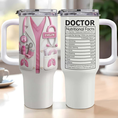 Doctor Nutritional Facts Lab Coat And Stethoscope Personalize Healthcare Gift