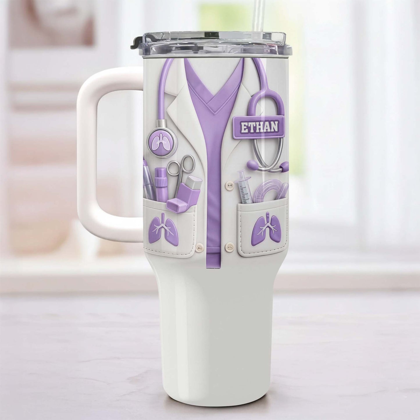 Doctor Nutritional Facts Lab Coat And Stethoscope Personalize Healthcare Gift