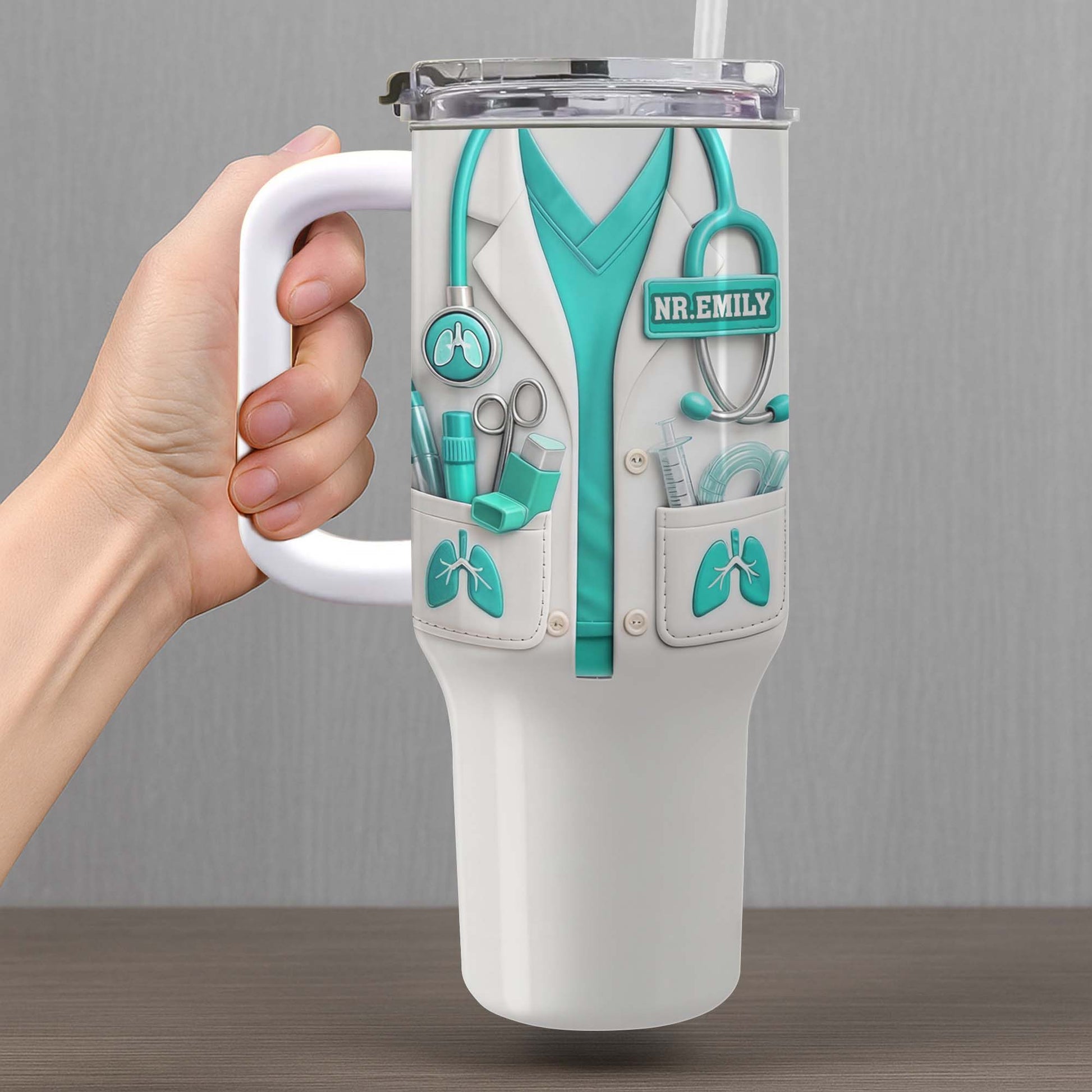 Doctor Nutritional Facts Lab Coat And Stethoscope Personalize Healthcare Gift