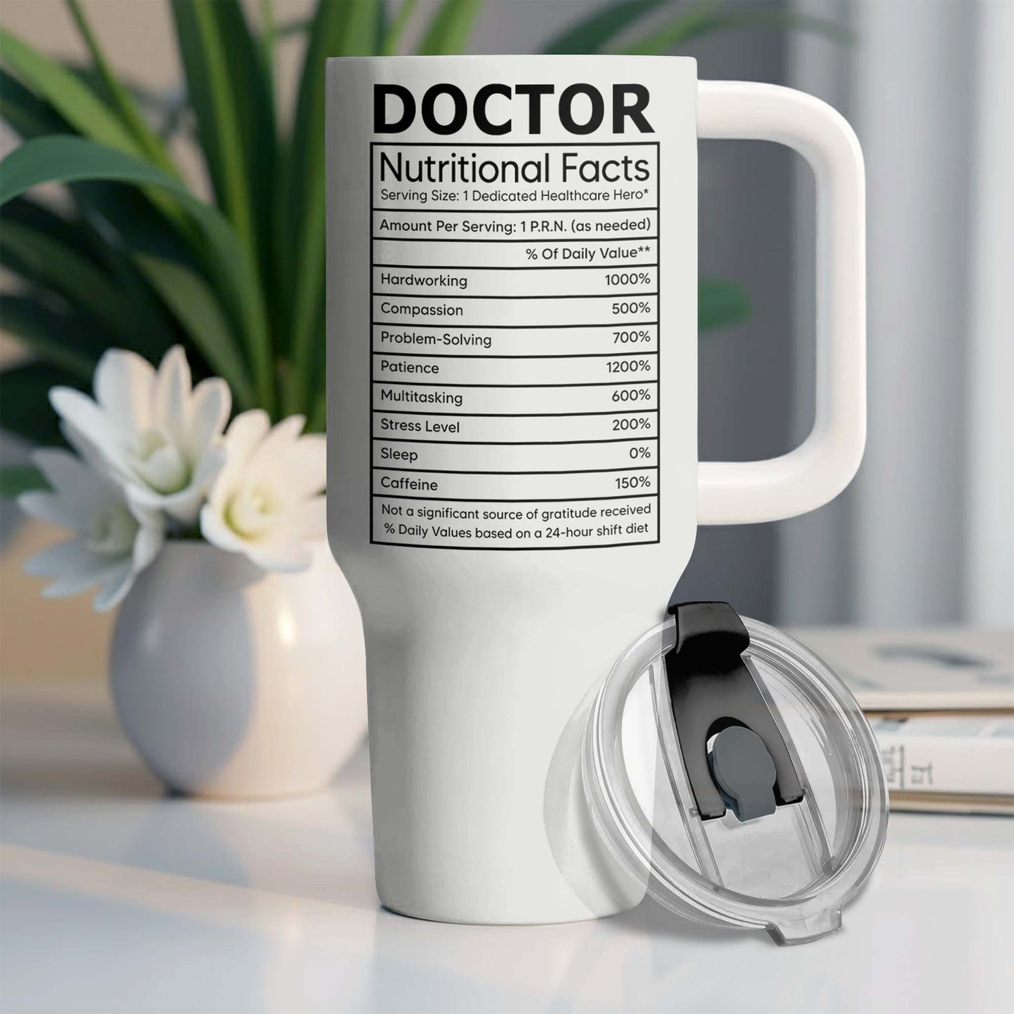 Doctor Nutritional Facts Lab Coat And Stethoscope Personalize Healthcare Gift