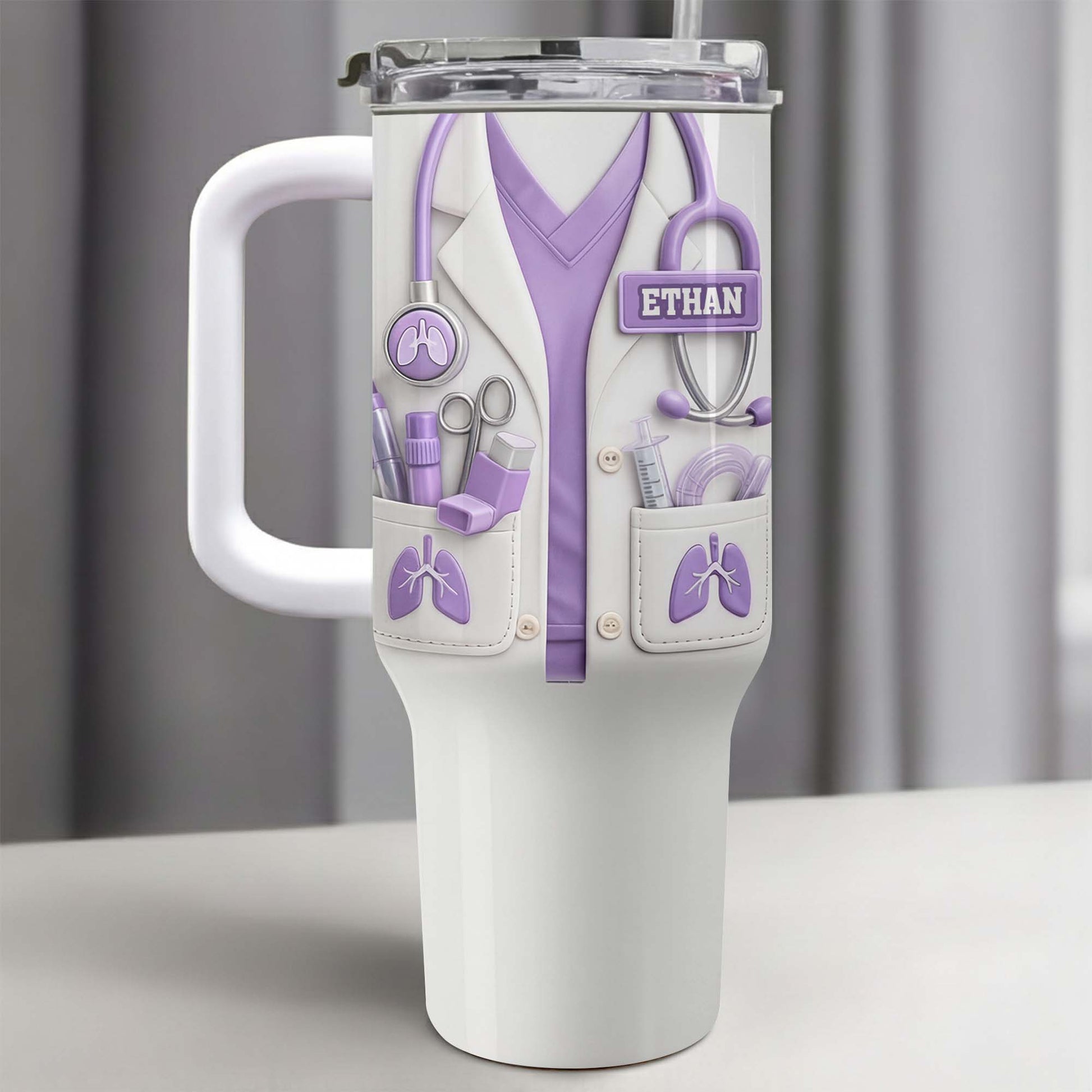 Doctor Nutritional Facts Lab Coat And Stethoscope Personalize Healthcare Gift