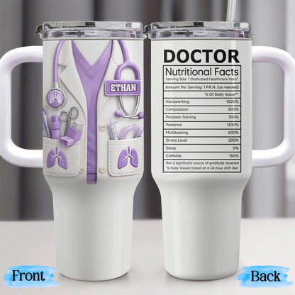 Doctor Nutritional Facts Lab Coat And Stethoscope Personalize Healthcare Gift