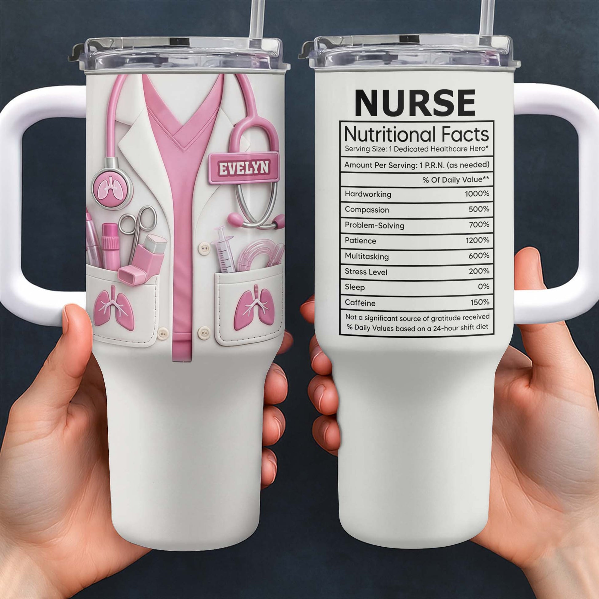 Doctor Nutritional Facts Lab Coat And Stethoscope Personalize Healthcare Gift