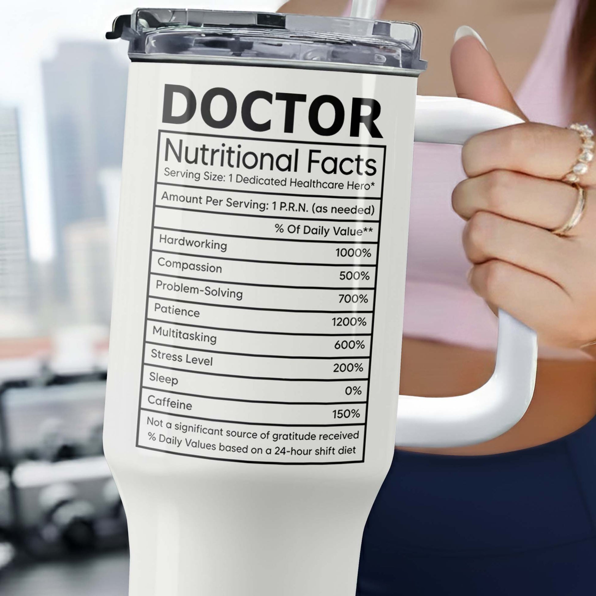 Doctor Nutritional Facts Lab Coat And Stethoscope Personalize Healthcare Gift