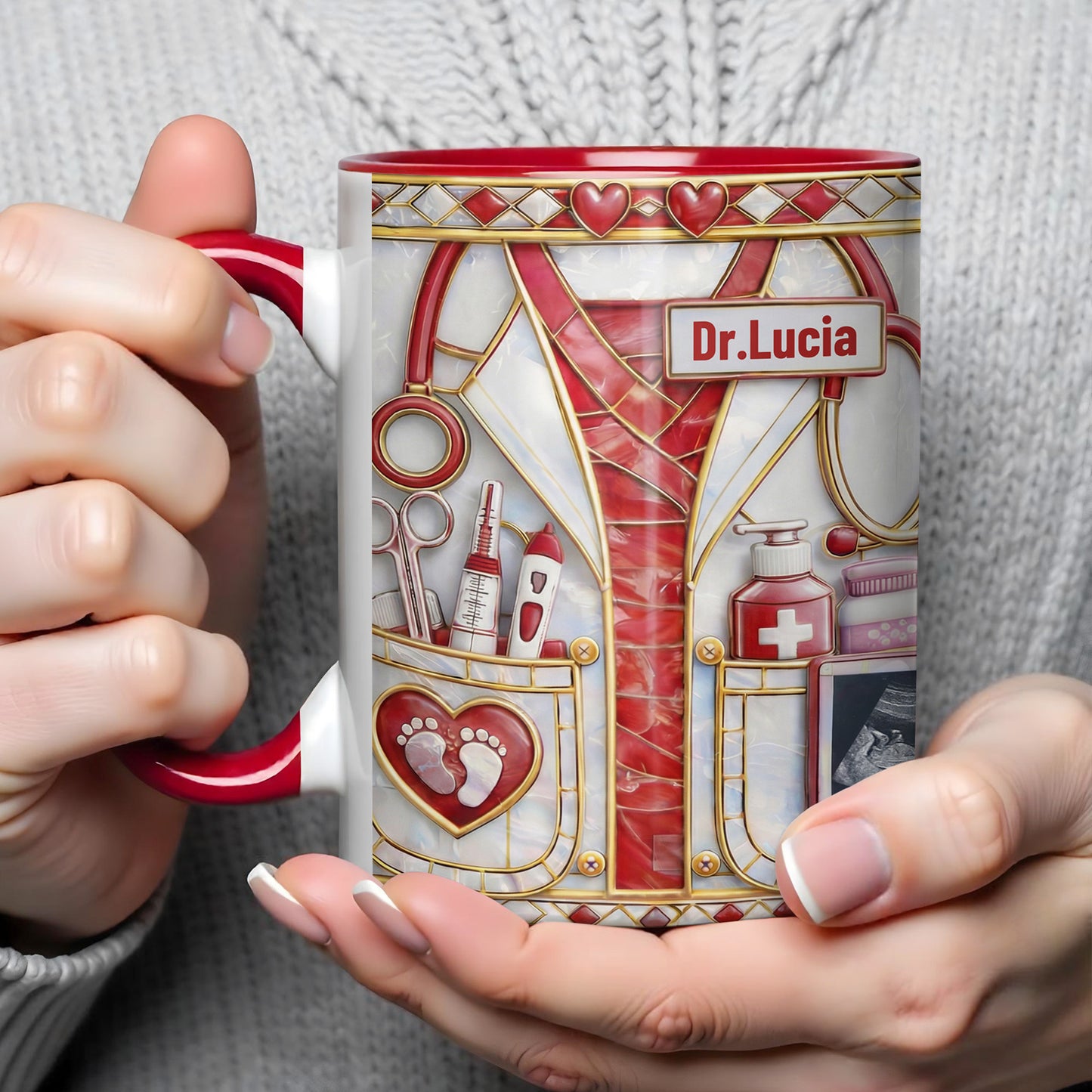 Dedicated Doctor Caring For New Life With Stethoscope And Ultrasound