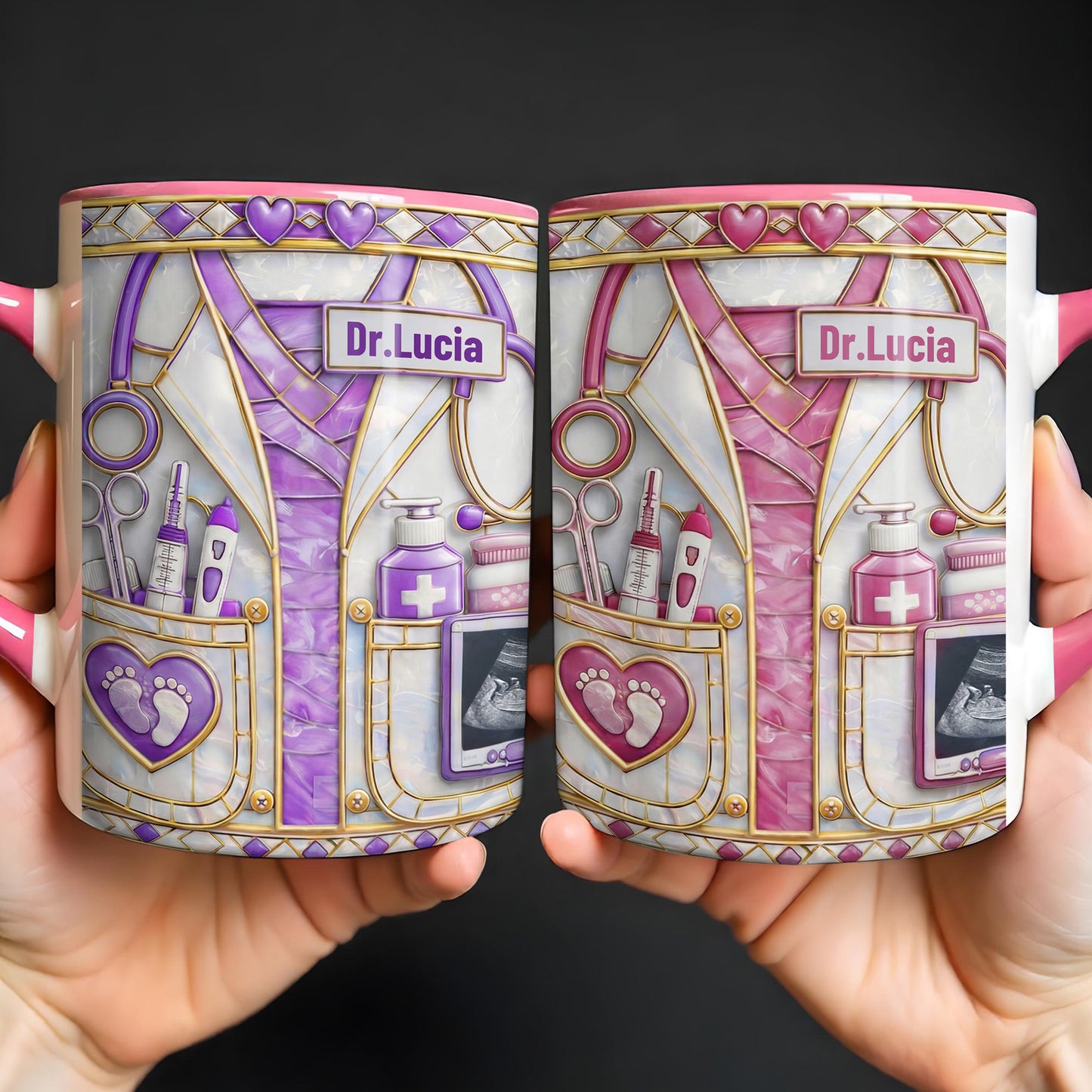 Dedicated Doctor Caring For New Life With Stethoscope And Ultrasound