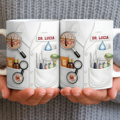 Customize With Name and Specialty, Doctor's Coat and Medical Equipment