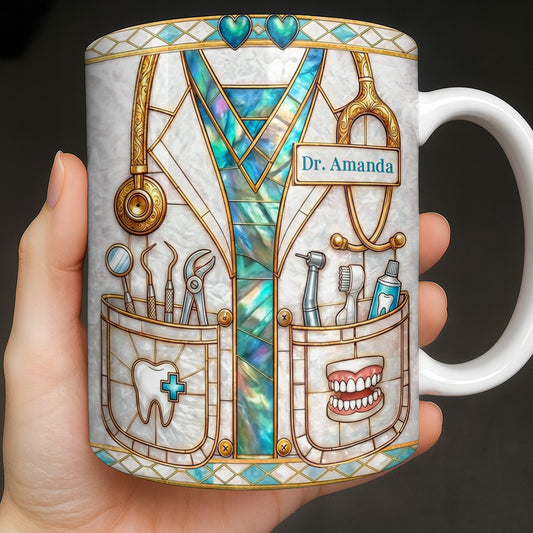 Unique Dentist-Themed Design With Essential Dental Tools