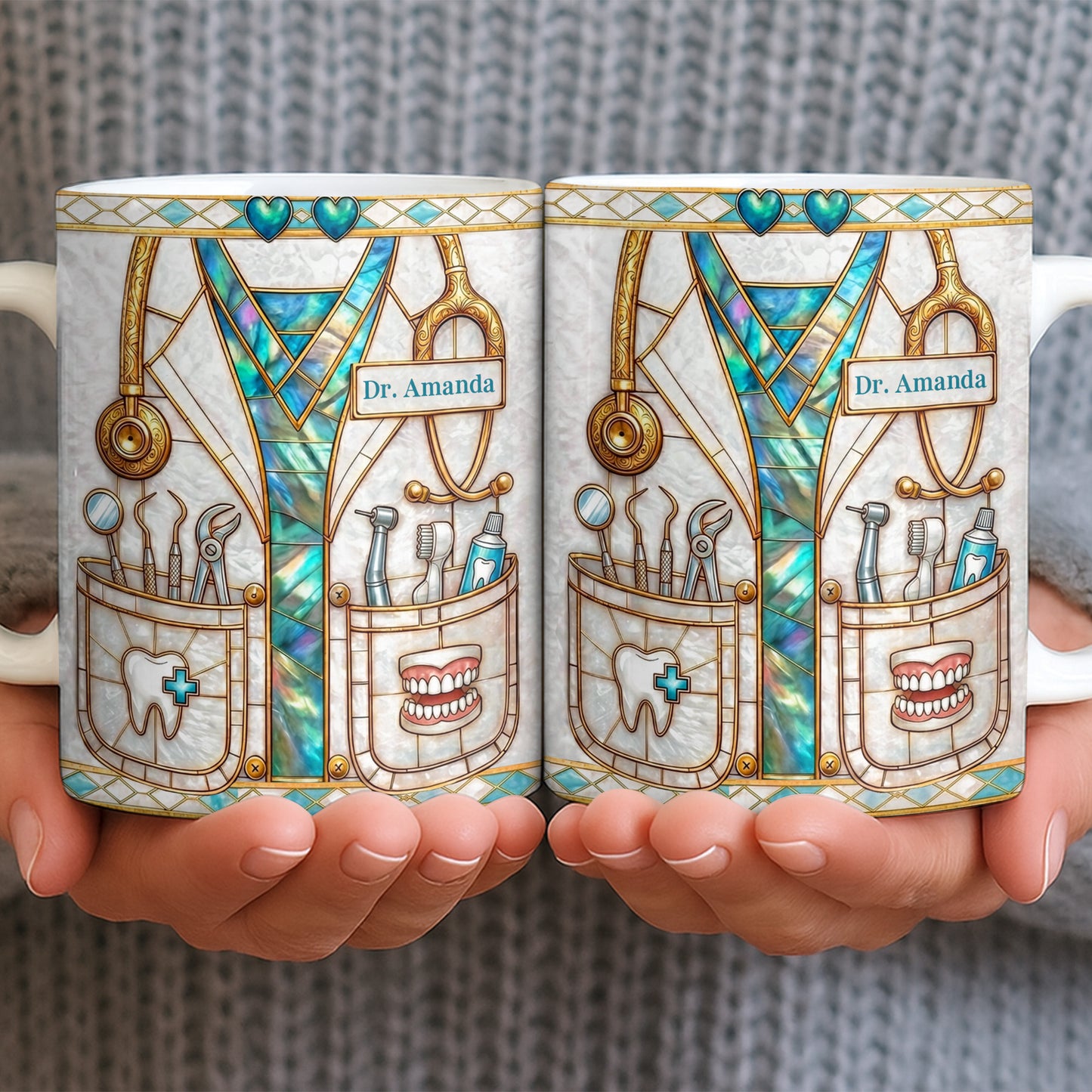 Unique Dentist-Themed Design With Essential Dental Tools