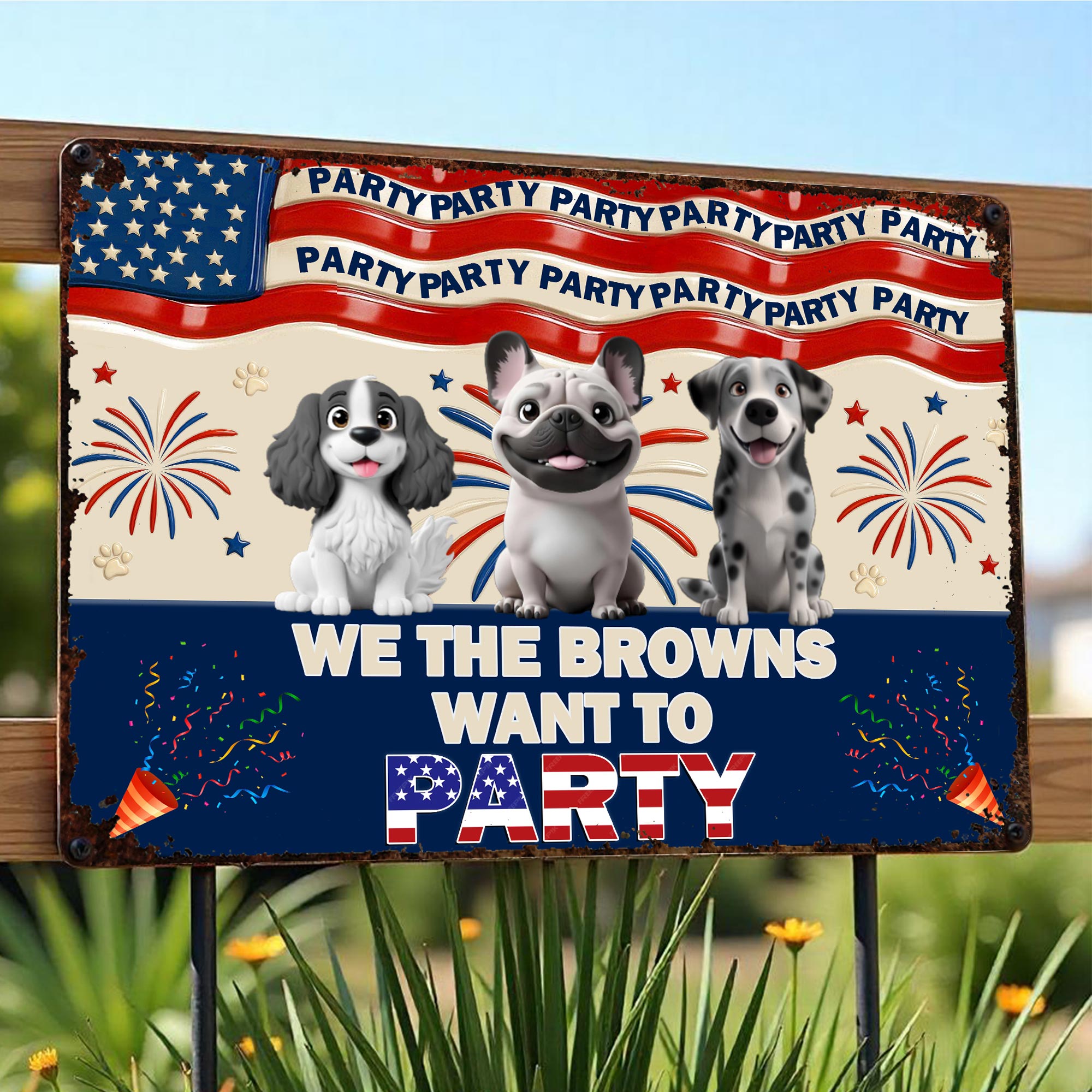 We The Browns Want To Party, Personalized Metal Sign, Gift For Dog ...
