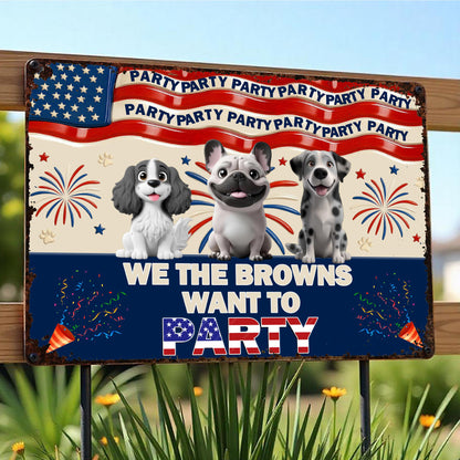 We The Browns Want To Party, Dogs, Fireworks, American Flag