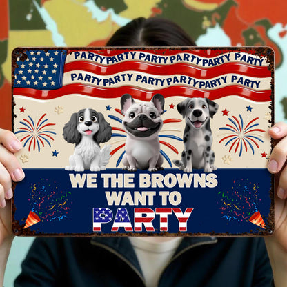 We The Browns Want To Party, Dogs, Fireworks, American Flag