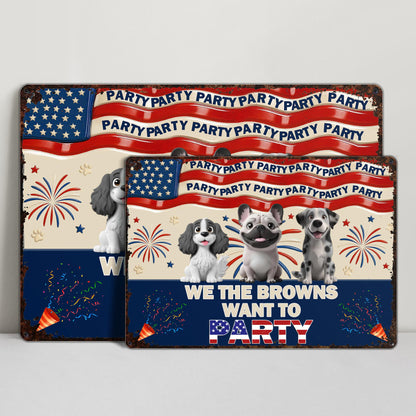 We The Browns Want To Party, Dogs, Fireworks, American Flag