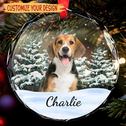 Cherish Every Moment With Your Furry Friend - Personalized Custom Circle Glass Ornament - DOG006_CGOR