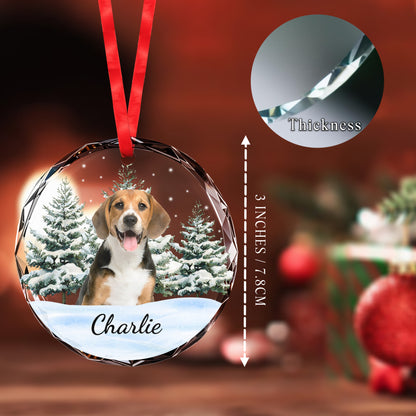 Cherish Every Moment With Your Furry Friend - Personalized Custom Circle Glass Ornament - DOG006_CGOR