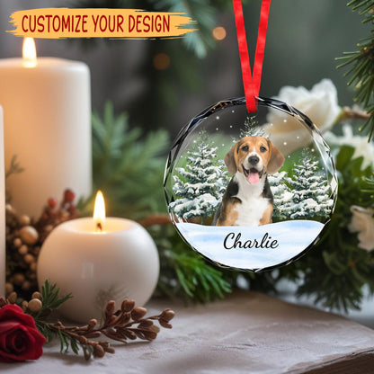 Cherish Every Moment With Your Furry Friend - Personalized Custom Circle Glass Ornament - DOG006_CGOR