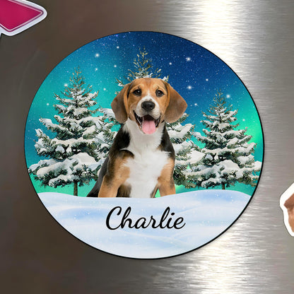 Snowy Winter Pet Lover Custom Magnet