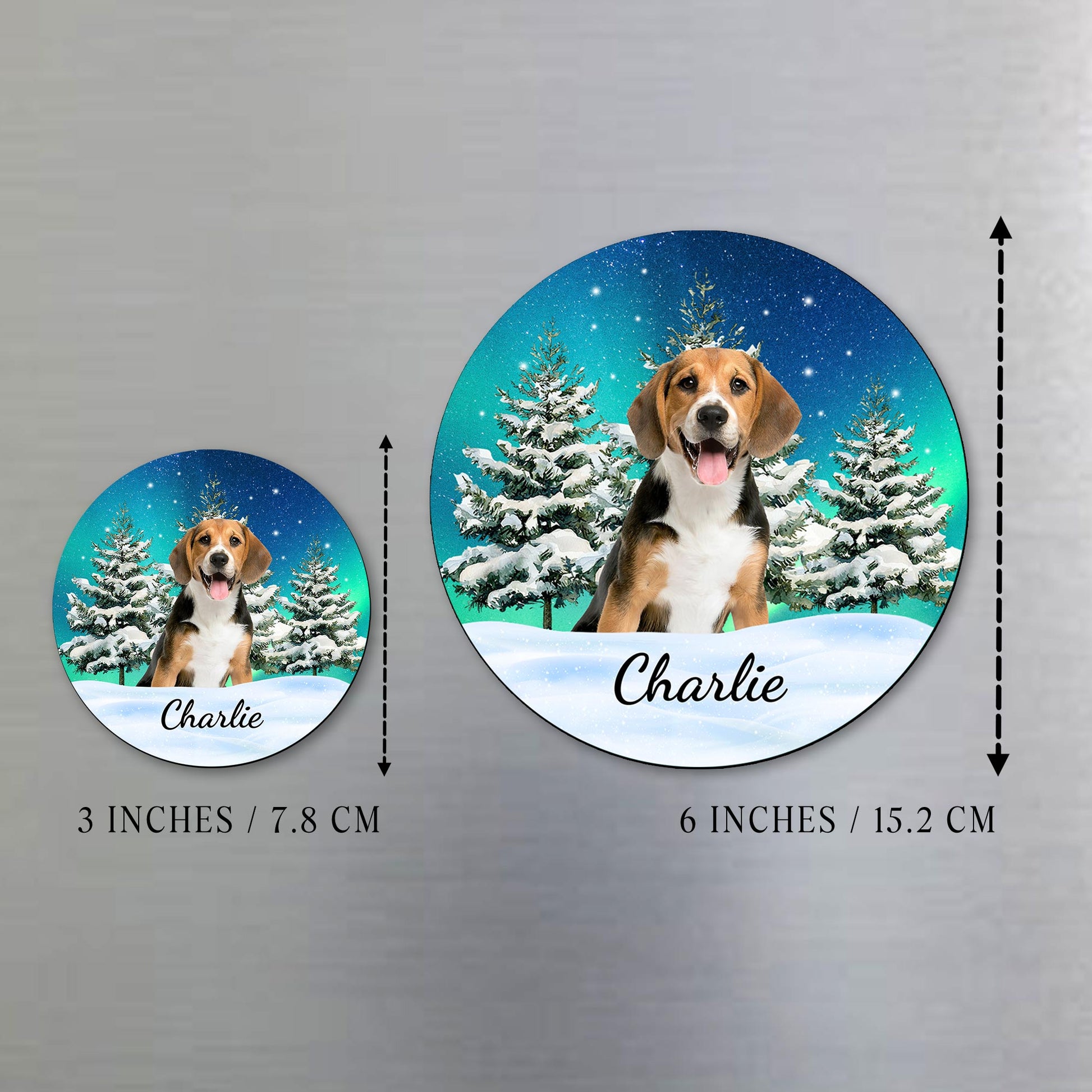 Snowy Winter Pet Lover Custom Magnet