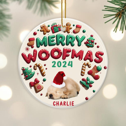 Merry Woofmas Ceramic Ornament Perfect For Dog Lovers