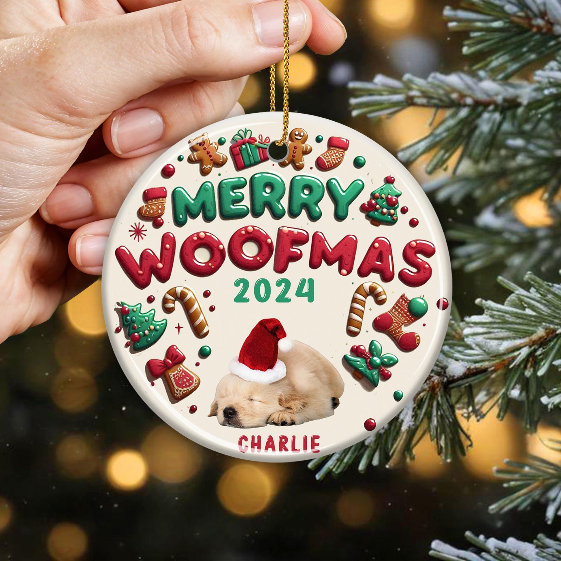 Merry Woofmas Ceramic Ornament Perfect For Dog Lovers