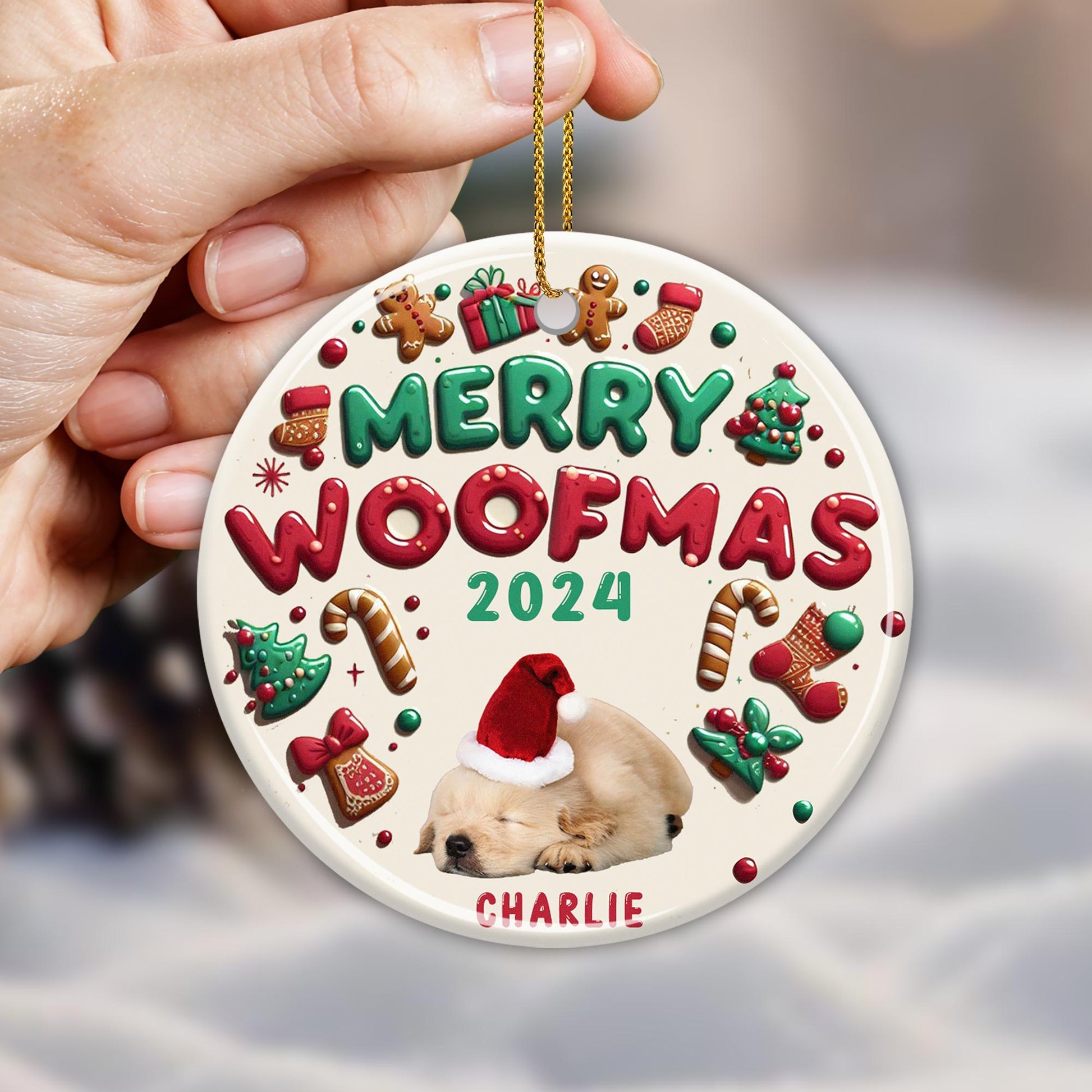 Merry Woofmas Ceramic Ornament Perfect For Dog Lovers