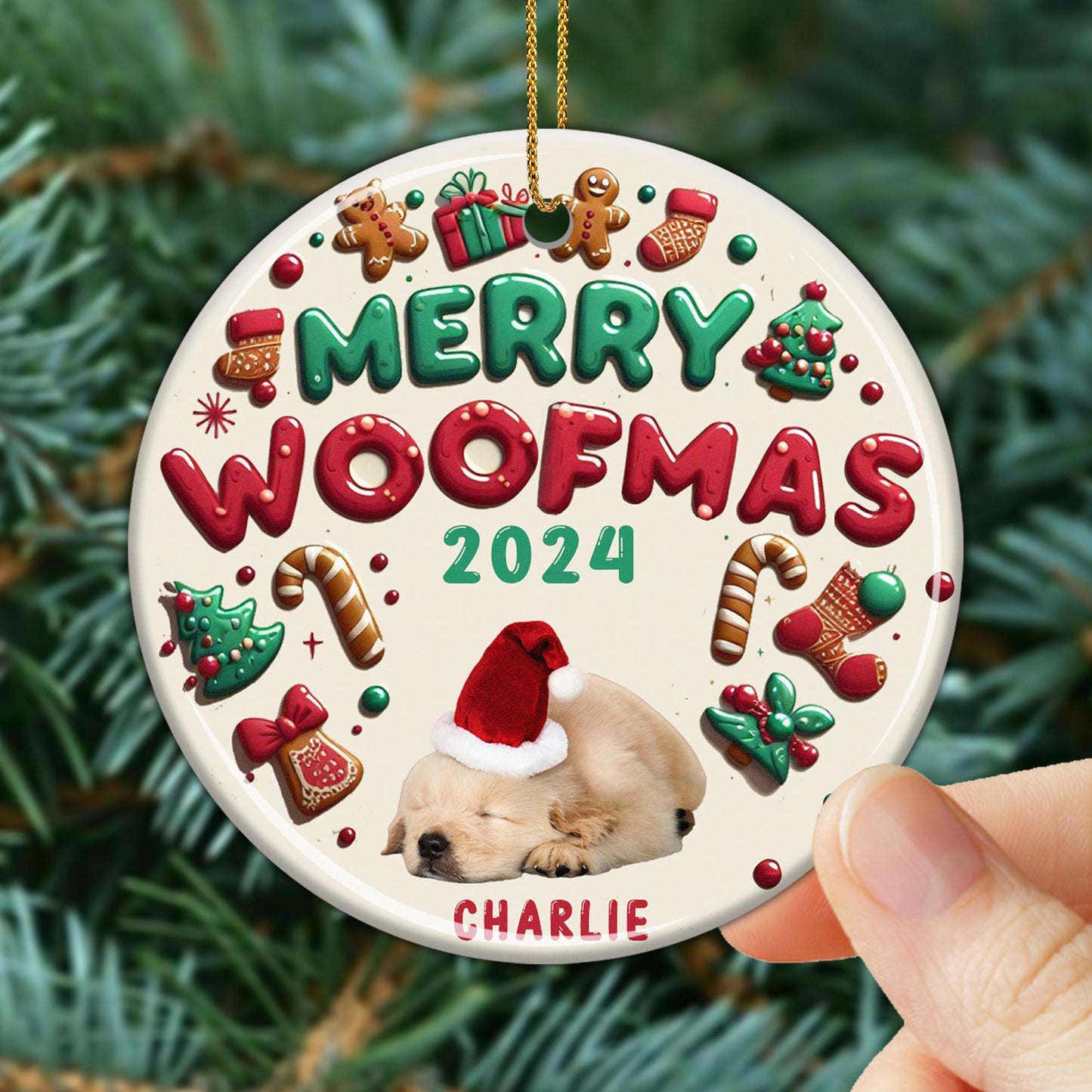 Merry Woofmas Ceramic Ornament Perfect For Dog Lovers