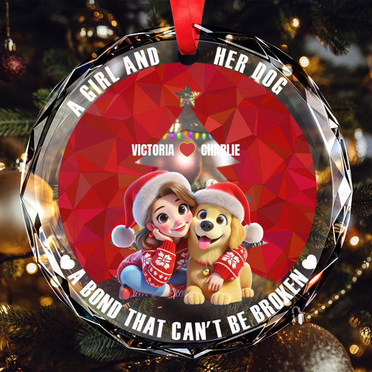 A Girl And Her Dog Unbreakable Bond Ornament