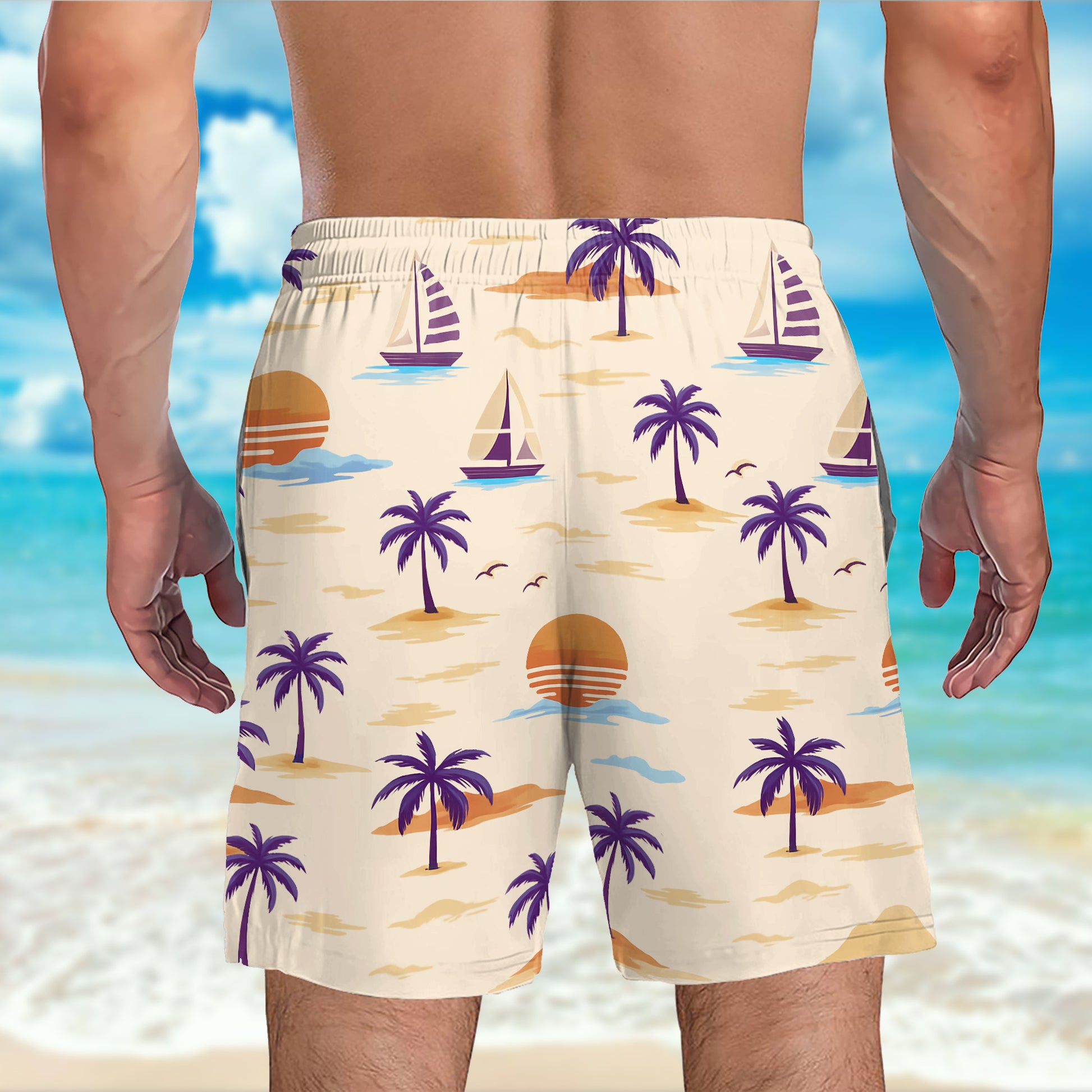 Best Dog Dad Ever With Palm Trees and Sunset