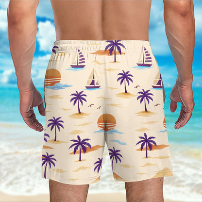 Best Dog Dad Ever With Palm Trees and Sunset