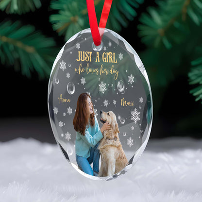 Just A Girl Who Loves Her Dog With Snowflakes Design