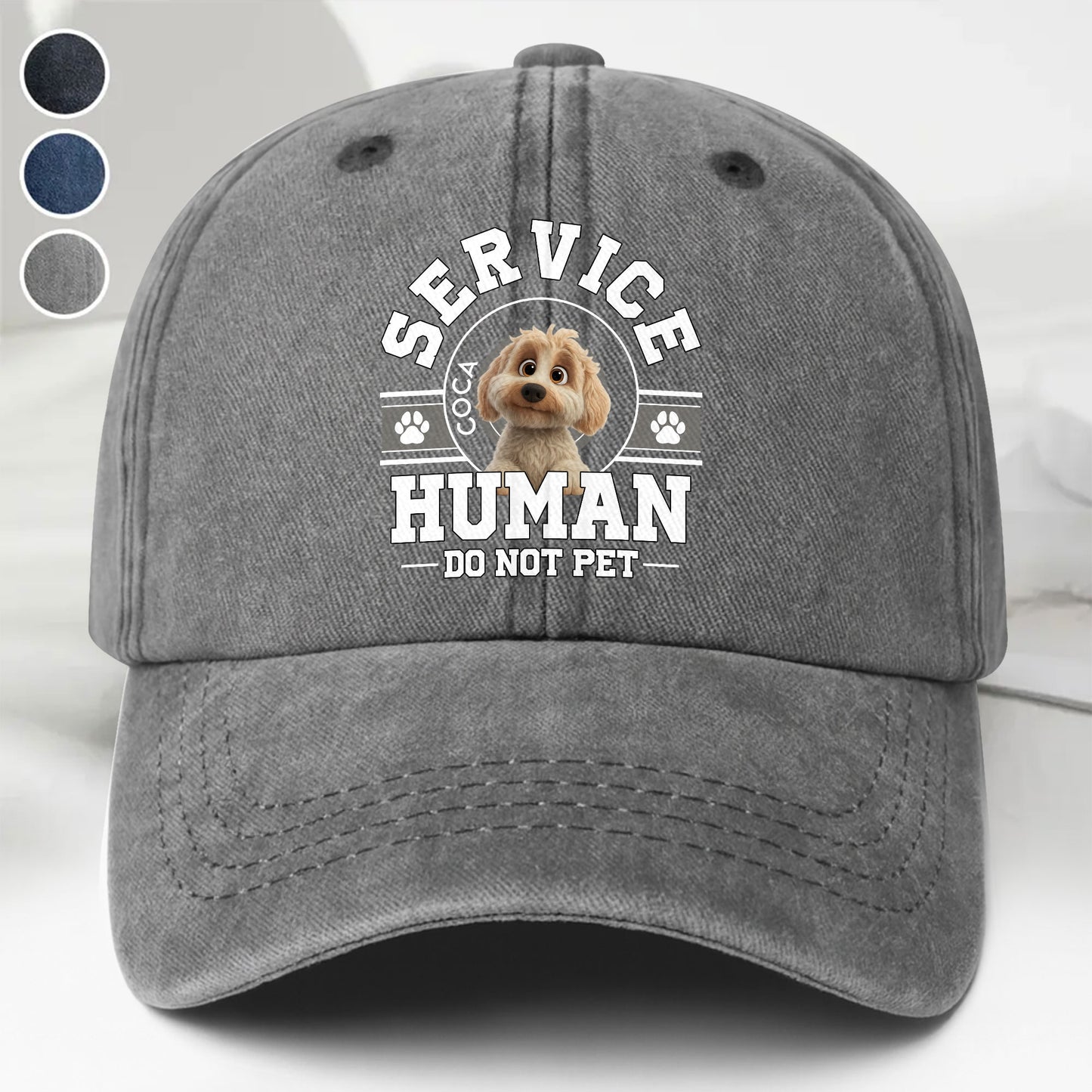 Service Human Do Not Pet Denim Cap