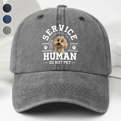 Service Human Do Not Pet Denim Cap