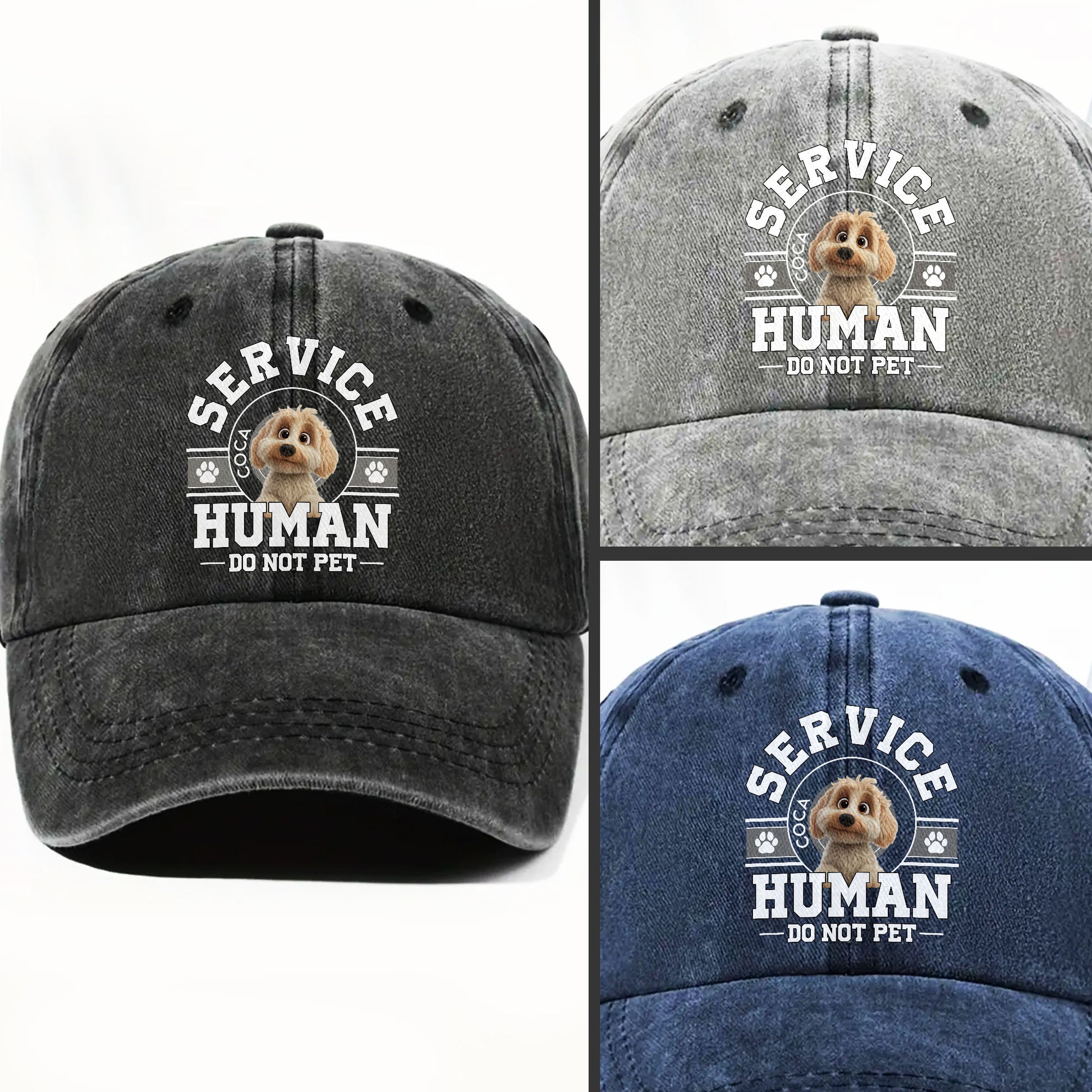 Service Human Do Not Pet Denim Cap