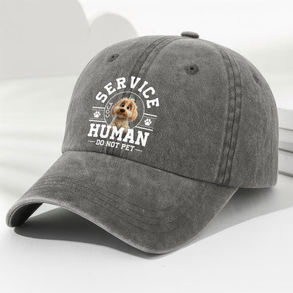 Service Human Do Not Pet Denim Cap