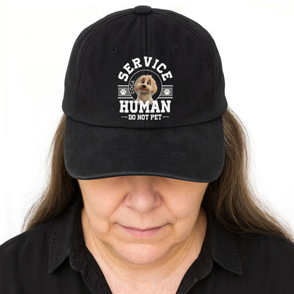 Service Human Do Not Pet Denim Cap