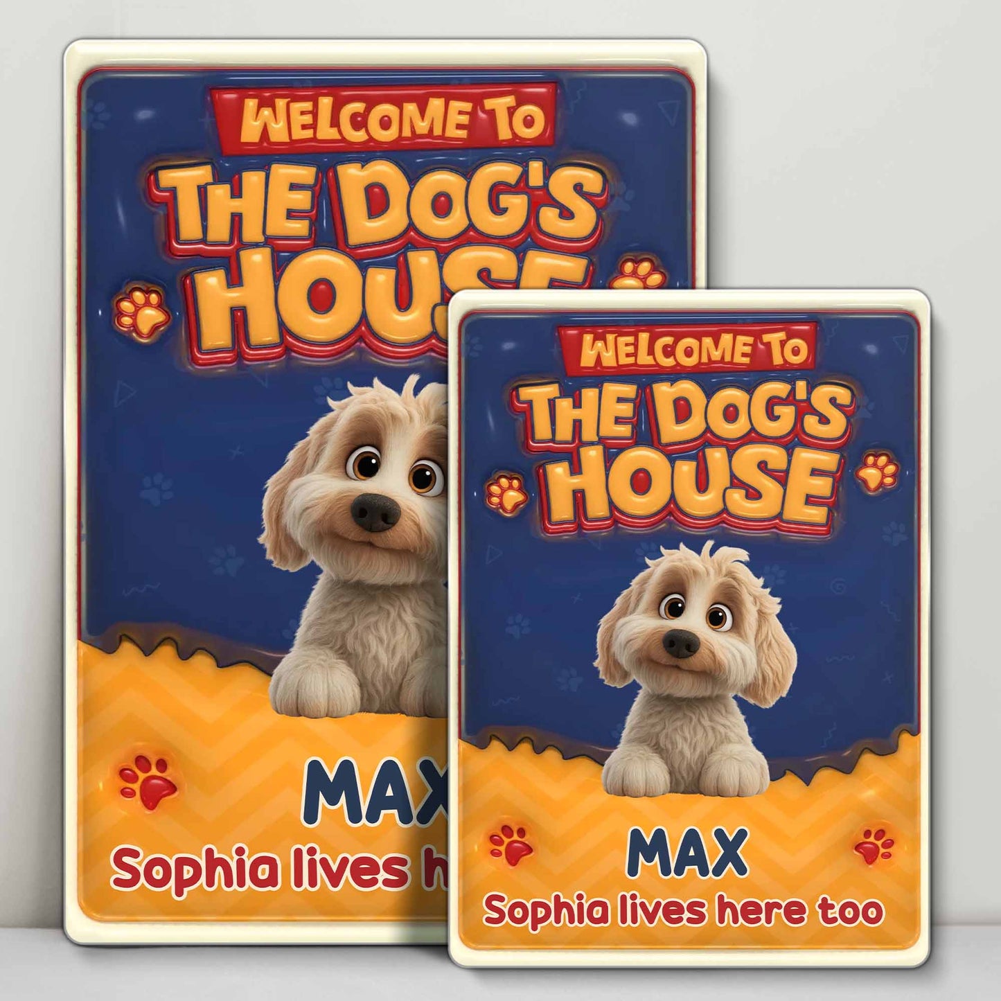 Welcome To The Dog's House With Paw Prints