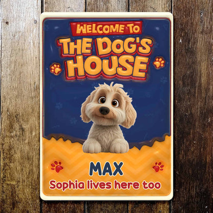 Welcome To The Dog's House With Paw Prints