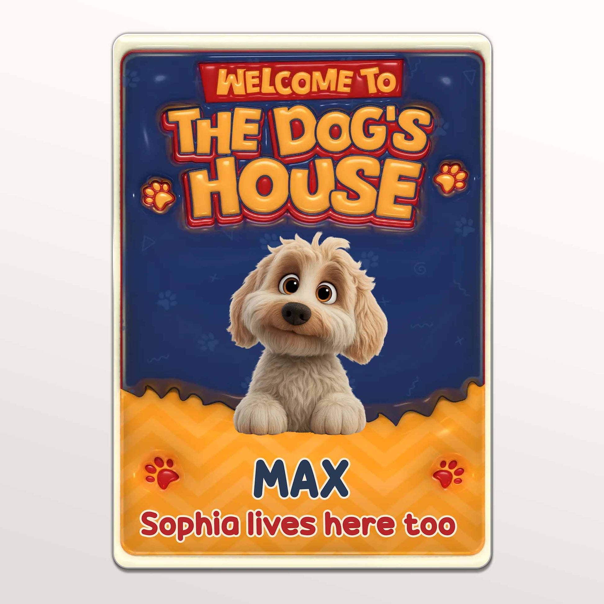 Welcome To The Dog's House With Paw Prints