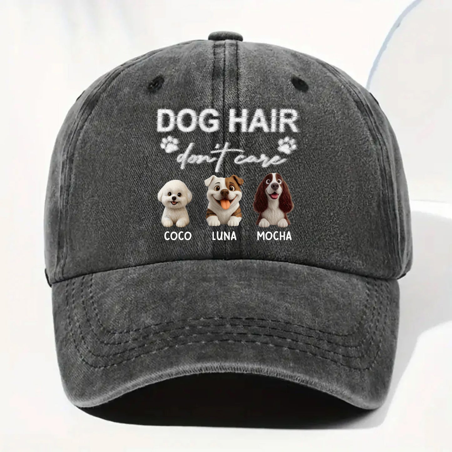 Dog Hair Don't Care With Cute Dogs And Paw Prints