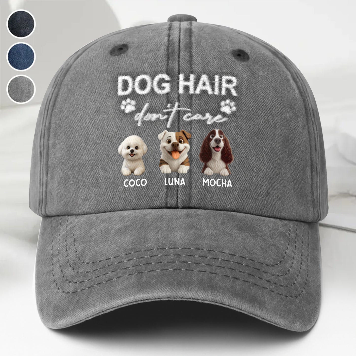 Dog Hair Don't Care With Cute Dogs And Paw Prints