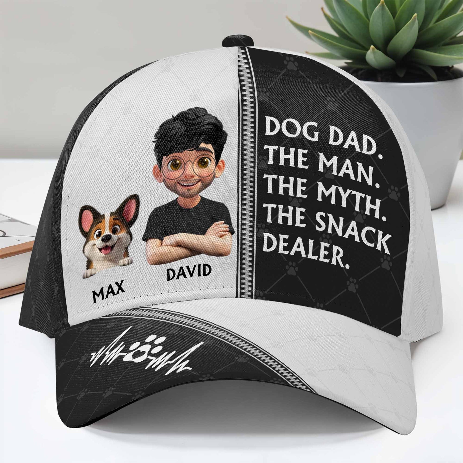 Dog Dad. The Man. The Myth. The Snack Dealer, Cartoon Man and Dog