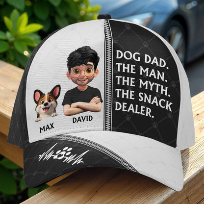 Dog Dad. The Man. The Myth. The Snack Dealer, Cartoon Man and Dog