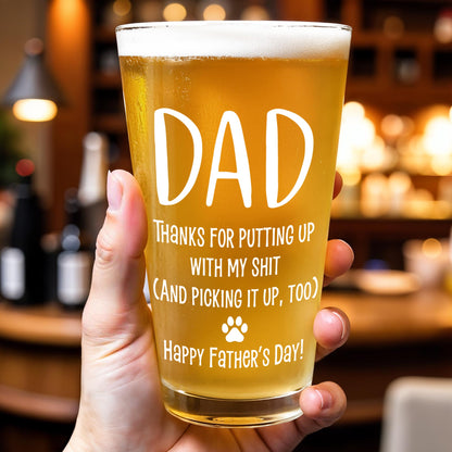 Dad, Thanks For Putting Up With My Shit, Paw Prints and Dog